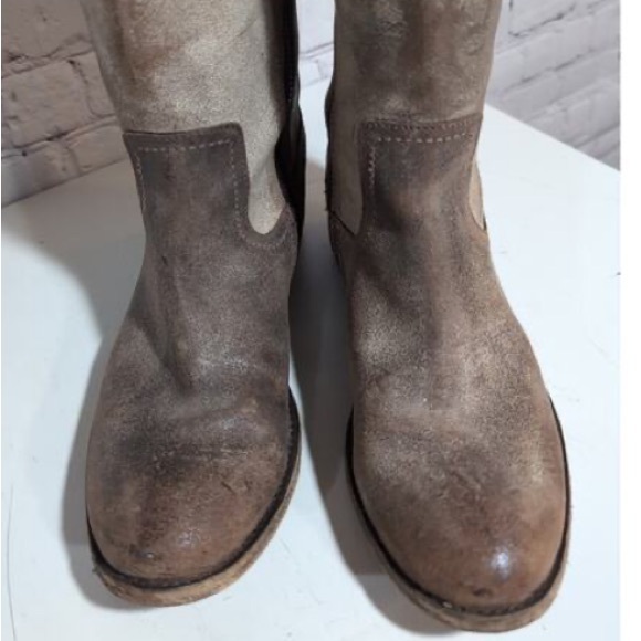 Frye Brown Leather Knee-High Boots, Frye Tan Leather Boots, Frye Melissa Size 9 - Picture 15 of 16